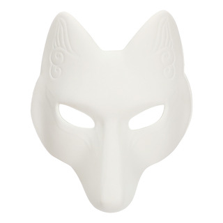 Máscara De Halloween Hecha A Mano Con Forma De Zorro Blanco Máscara De Halloween Hecha A Mano Con Forma De Zorro Blanco