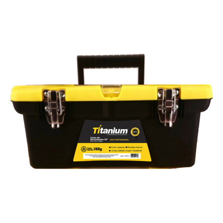 Caixa Organizadora De Ferramentas 16 15kg Titanium - 7511 Cor Preto E Amarelo Caixa Organizadora De Ferramentas 16 15kg Titanium - 7511 Cor Preto E Amarelo