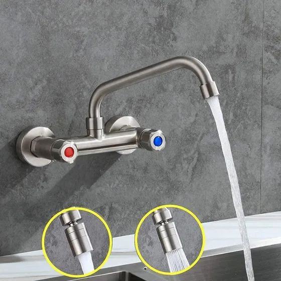 Grifo Upbeer Cocina Montado Pared Agua Fria Caliente Baño Aa