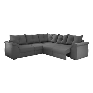 SofĂĄ De Canto 5 Lugares Com RetrĂĄtil Qatar Suede Cinza Selmer Estofados SofĂĄ De Canto 5 Lugares Com RetrĂĄtil Qatar Suede Cinza Selmer Estofados