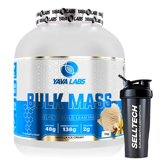 Mass Gainer Yaba Labs Bulk Mass 3kg Vainilla+shaker