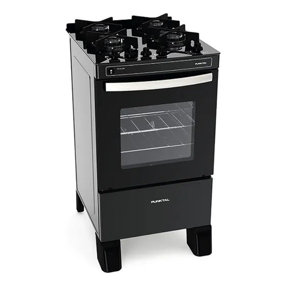 Cocinas A Gas Agile Glas Punktal Pk-gl4b Vidrio Negro Fama 