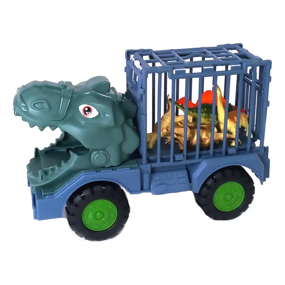 Camión Dinosaurio Con Cabeza Móvil Y 6 Figuras - Juguete De 