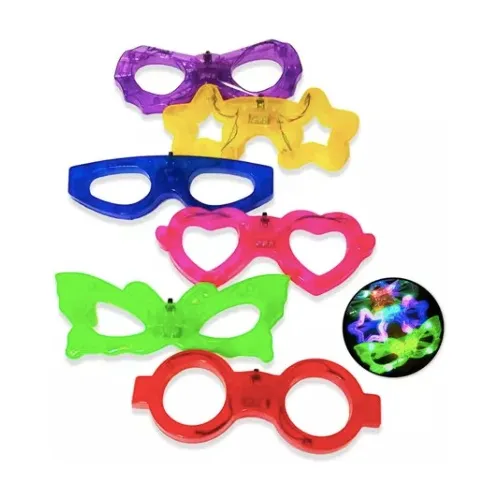 36 Lentes Neon Led Figuras Colores Fiesta Batucada Carnaval Color