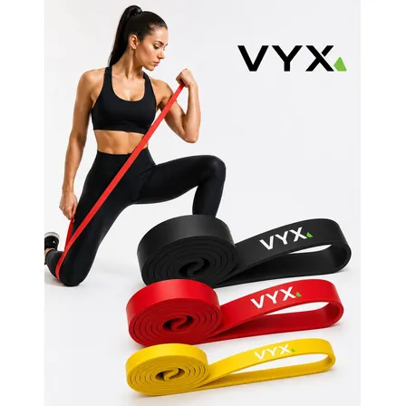 Kit Super Band Elásticos 3 Intensidades Treino Power Cross Preto Vermelho Amarelo