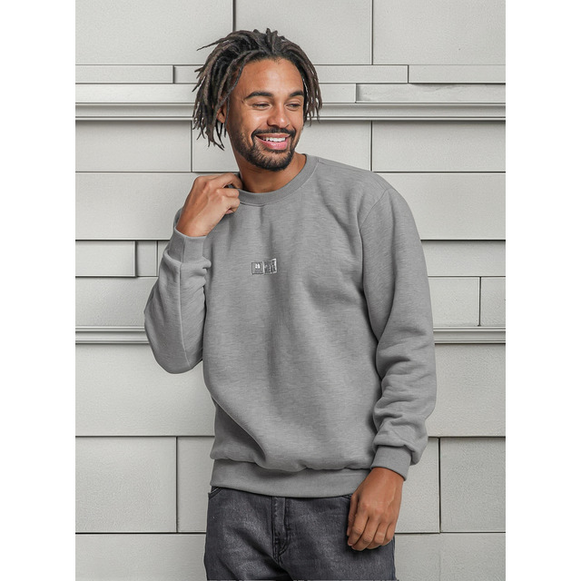 Blusa Masculina Moletom Polo Wear Cinza Medio Blusa Masculina Moletom Polo Wear Cinza Medio