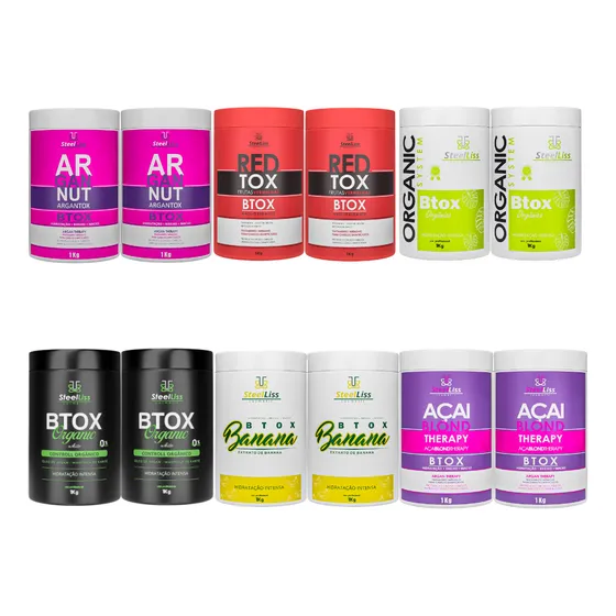 Btox Capilar Argan + Açai + Red + Banana + Control + Organic
