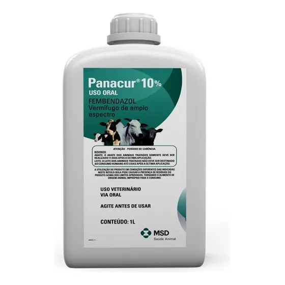 Panacur Suspensão 10% 1 L Vermífugo Cães/bovinos