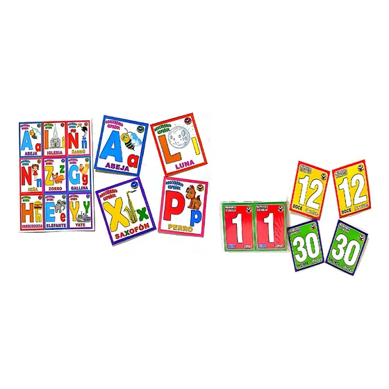 Pack Loteria Abecedario Y Memorama Numeros Bilingue Niños