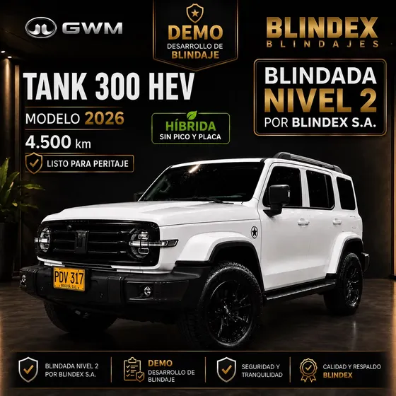 GWM Tank 300 2026 2.0t Hev Blindada 2 Blindex