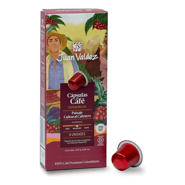 Caja 8 Capsulas Cafe Juan Valdez Paisaje Cultural Cafetero Nespresso