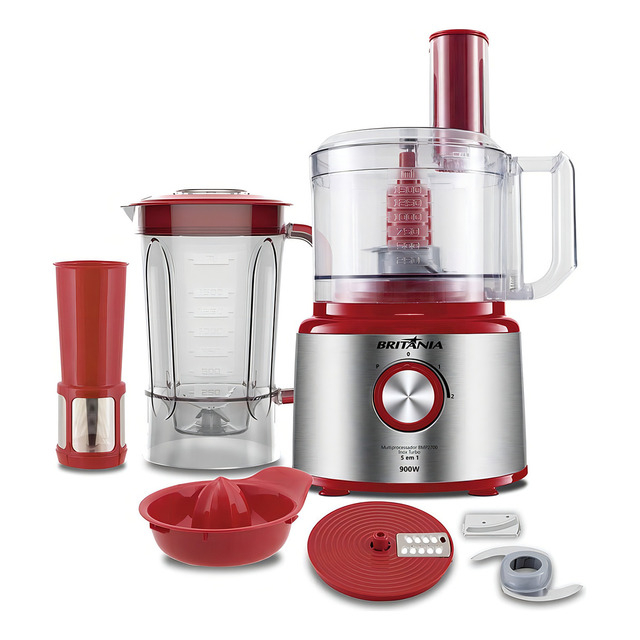 Multiprocessador Britânia Bmp2700v Inox 5 Em 1 Vermelho Multiprocessador Britânia Bmp2700v Inox 5 Em 1 Vermelho