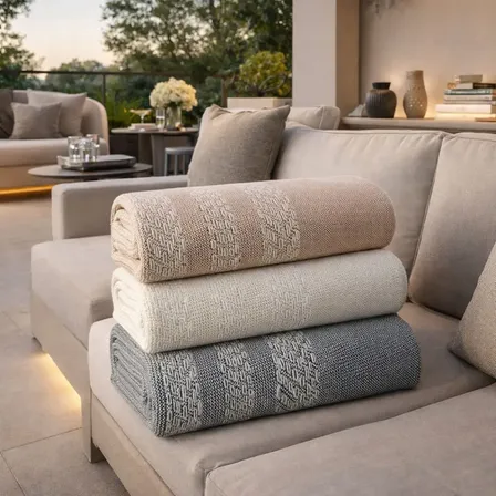 Manta Sofá Algodão Rústico 240x170 Cm Geométrica