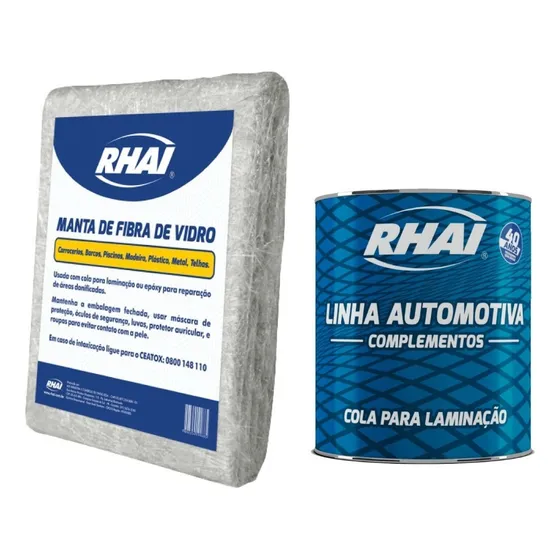 Kit Para Reparo Rhai Cola Para Laminação + Fibra De Vidro Cor Transparente