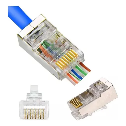 Conector Rj45 Cat6a Blindado Pasantes Gnz 100 Unidades