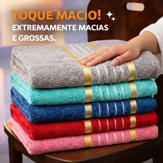 Jogo C/ 4 Toalha De Banho Gigante Toalhão Algodão