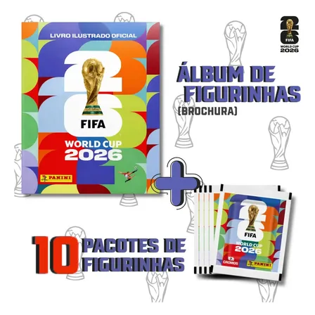 Álbum De Figurinhas Copa Do Mundo Oficial World Cup Fifa 2026 Capa Brochura E 10 Envelopes