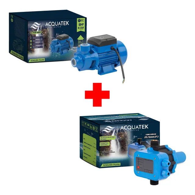Bomba De Agua 1/2 Hp Con Press Control Combo Tec. Italiana