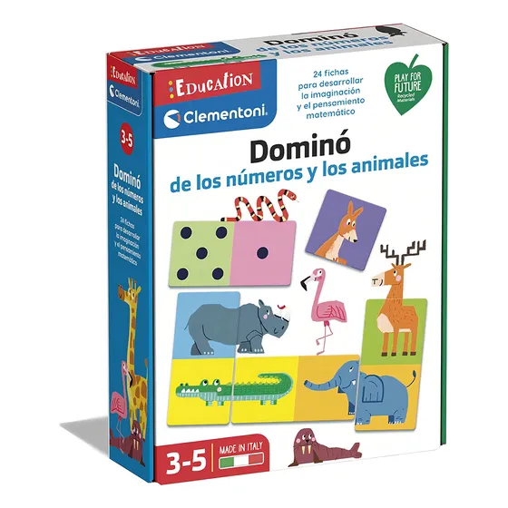 Domino Juego De Mesa Niños Números Y Animales Didactico Niño