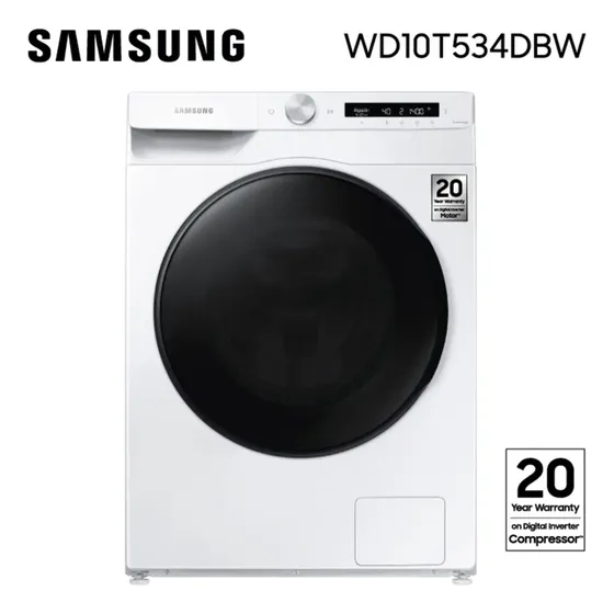 Lavasecarropas inverter Samsung WD10T534DBW 10.5 6 kg color blanco | Cuotas sin interés