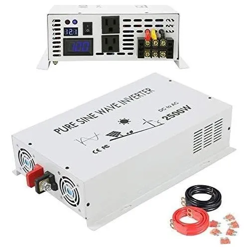 Inversor Wzrelb 2500 Watts 12 Voltios Dc Ac -blanco