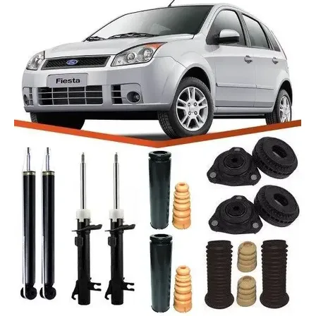 Kit 4 Amortecedore+kit Suspensão Ford Fiesta (03 Até 013)