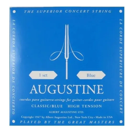 Encordoamento Augustine Classic Blue Violão Nylon Tensão Mista