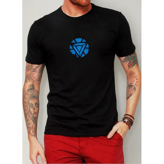 Camiseta Tony Stark Iron Man Reator Arc Homem De Ferro Geek