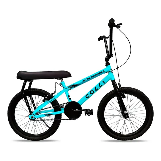 Bicicleta Colli Montadinha Aro 20 Selim Mobik Bagageiro Azul Champan