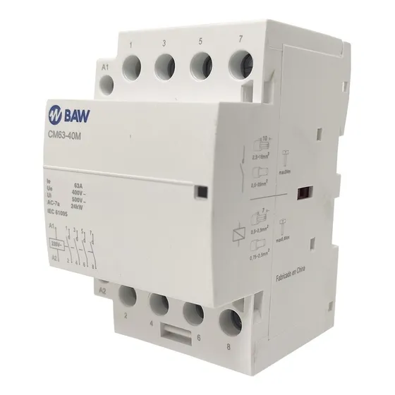 Contactor Modular Tetrapolar 4x63 Bobina 220v 3 Mod. Din Baw CM63-40M