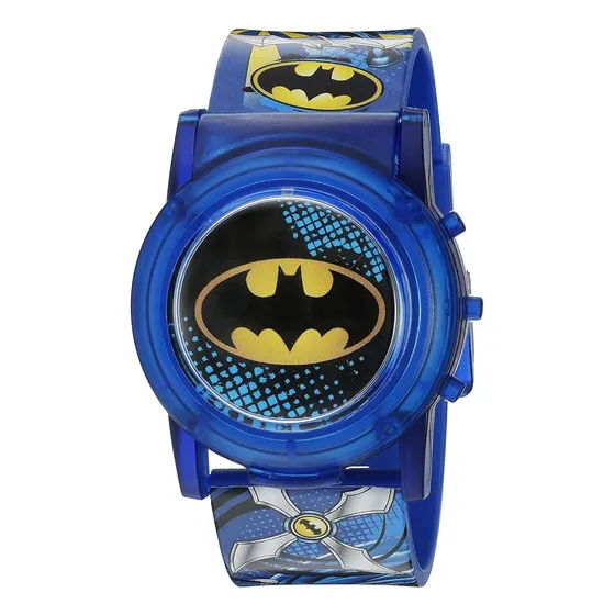 Reloj Digital De Batman Para Niños Con Luces Lcd Azul