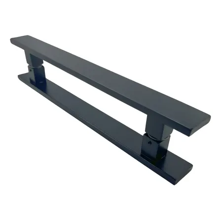 Puxador Inox 40cm Par Porta Pivotante Madeira/vidro/alumínio Preto