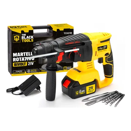 Martelete Rotativo Rompedor 21v A Bateria Com Impacto Sds Amarelo 110v/220v 50/60hz