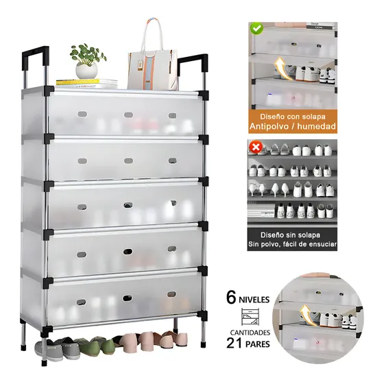Zapateras modernas 6 Niveles 2 En 1 Armable muebles armables | Cuotas sin interés