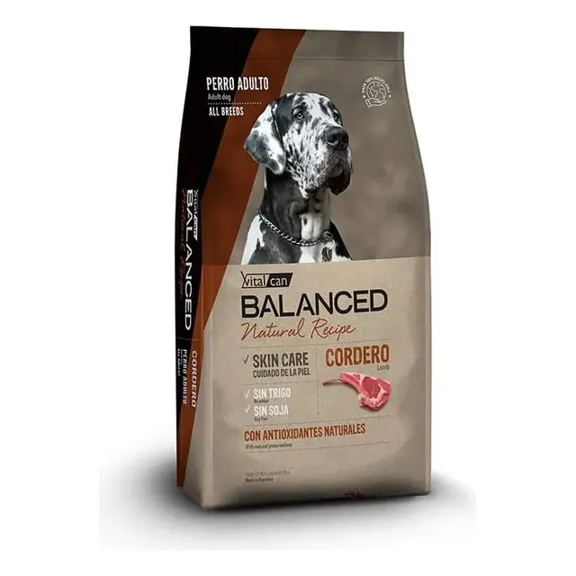 Alimento Vitalcan Balanced Natural Cordero Perro Adulto 15 K