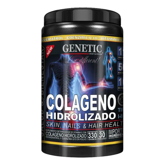 1 Mes Colágeno Hidrolizado Resveratrol Q10 Vit Salud Genetic Sabor Naranja