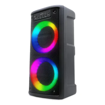 Caixa De Som Bluetooth 5.3 Amplificada Torre Alta Led Rgb Preto 127/220v