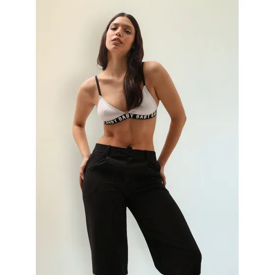 Tops Corpiños Para Usar De Bajo Del Tul Mujer Naif Blanco Sasy Lycra C/ Foil S