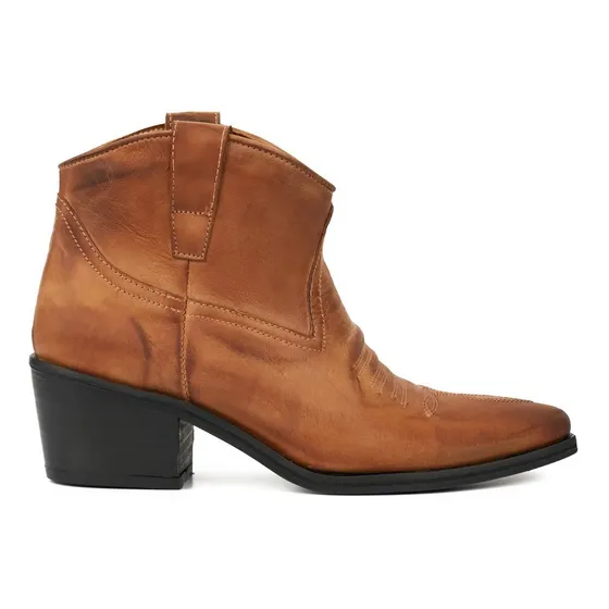 Botineta Mujer Cuero Botas Texanas Briganti Borcegos Shania