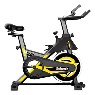 Bicicleta Spinning Com Roda De Inércia De 8kg Preto Amarelo Bicicleta Spinning Com Roda De Inércia De 8kg Preto Amarelo