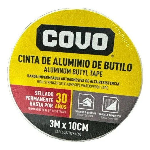 Cinta De Aluminio De Butilio Impermeabilizante 3mx10cm Covo