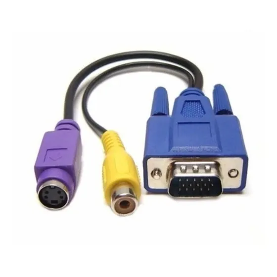 Cable Vga A Salida Supervideo Y Análogo Rca 