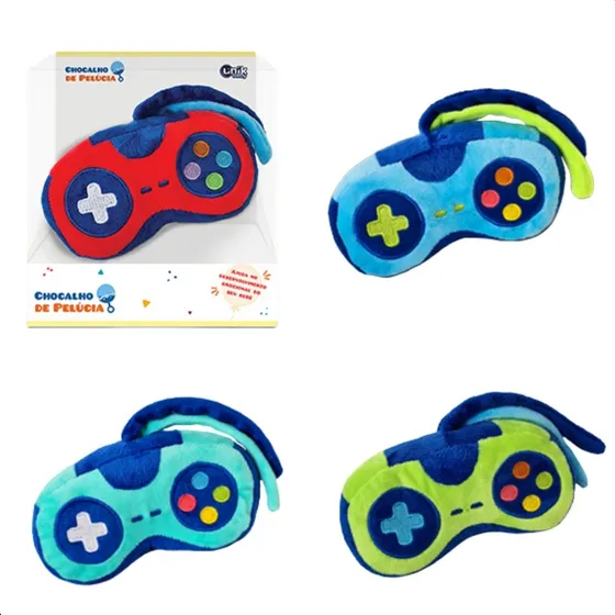 Controle De Videogame De Pelúcia C/ Chocalho 4 Cores Sortida