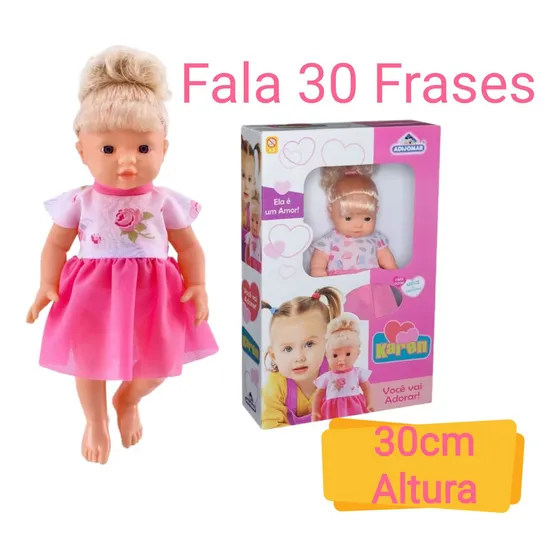 Boneca 30 Frases Karen Articulada Menina Infantil - Adijomar