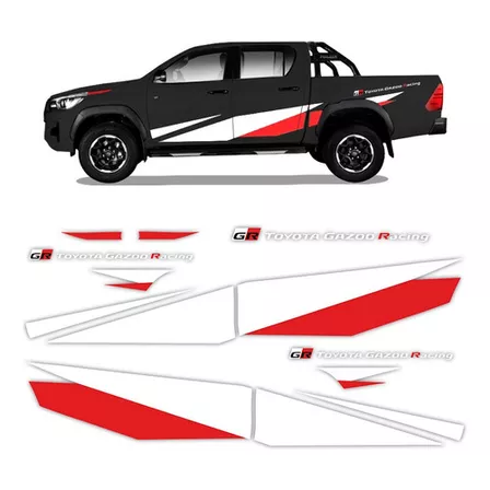 Faixa Hilux Gr Toyota Gazoo Racing 2018 2019 Vermelho/branco