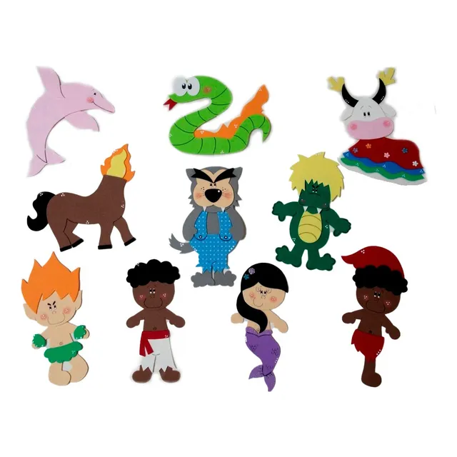 Kit Apliques Personagens Do Folclore Em Eva (20 Cm)
