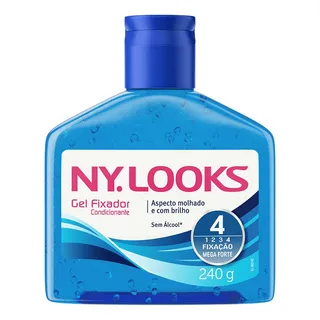 Atacado C/8 Gel Fixador Ny Looks Mega Forte Fator 4 240g Atacado C/8 Gel Fixador Ny Looks Mega Forte Fator 4 240g