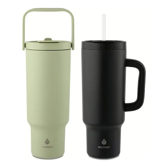Manna Termo Viaje En Acero Inoxidable 1.82l X 2 Negro Verde