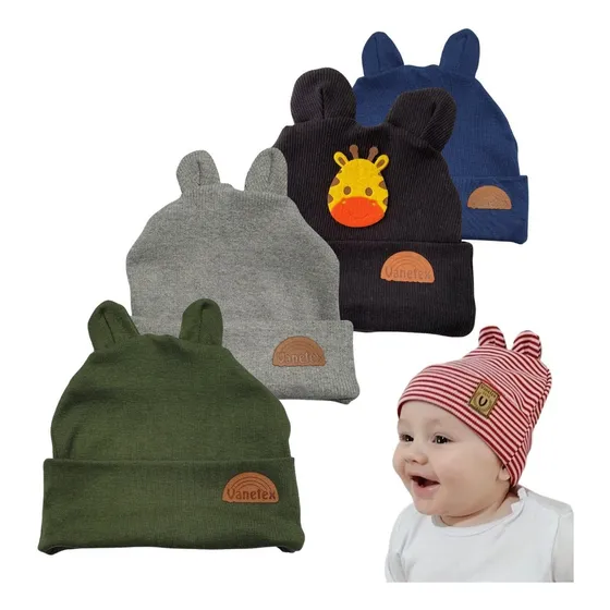 Toca Orelinha Bebê Algodão Kit 4 Peças