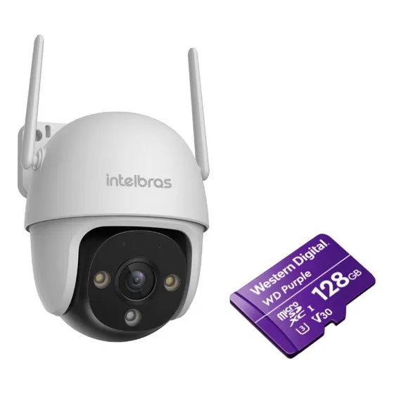 Camera Wifi 360° Im7 S Full Color + Cartão 128gb Intelbras